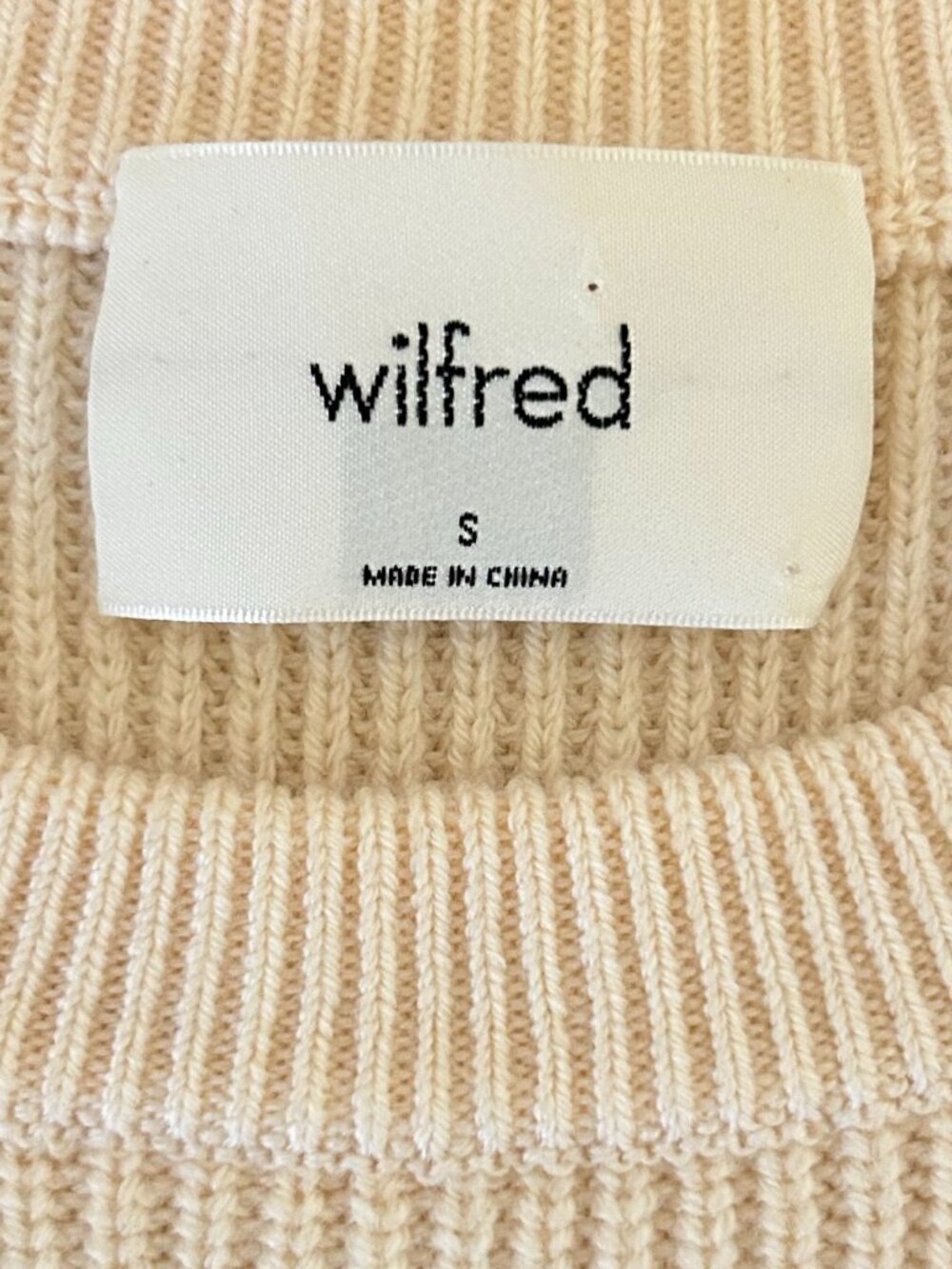 Aritzia Wilfred Etta Merino Wool Crewneck Sweater Cream Size S - Picture 3 of 10